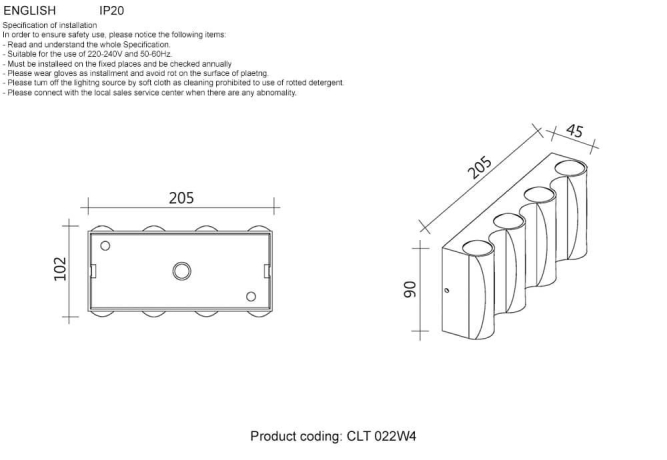 Настенный светодиодный светильник Crystal Lux CLT CLT 022W4 WH-GO 4000K 