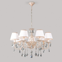 Подвесная люстра Eurosvet 3637/7 белый с золотом/прозрачный хрусталь Strotskis