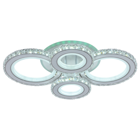 Светодиодная диммируемая люстра с ПДУ Profit Light 8061/2+2 WHT 160W+7W RGB 