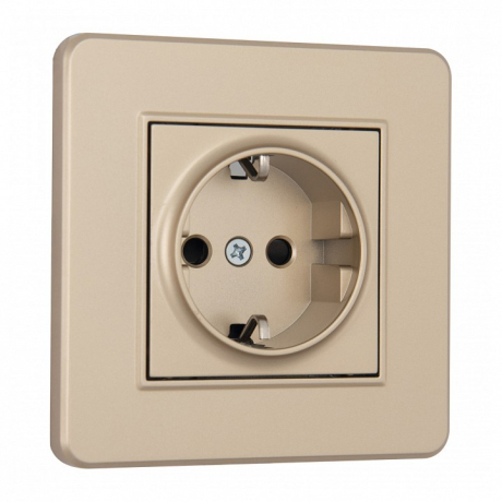 Розетка с заземлением и со шторкой Arte Milano SET16-1 SET16-1-40-1 shampan 