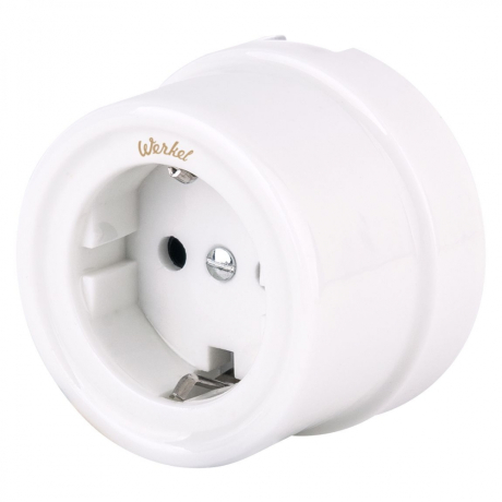 Розетка с заземлением, без рамки Werkel Ретро (белый) W5671001