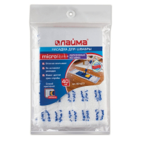 Нарушена упаковка!  <219408> Насадка МОП плоская для швабры/держателя 40 см, карманы (ТИП К), микрофибра/абразив, упаковка, LAIMA, 601477 (601477)