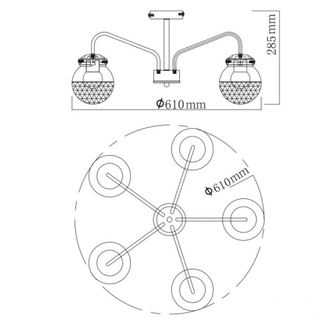 Потолочная люстра DeMarkt Вита с поддержкой Алиса 220012905-A 