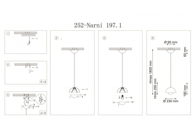 Narni 197.1 Rosso Подвесной светильник Lucia Tucci 