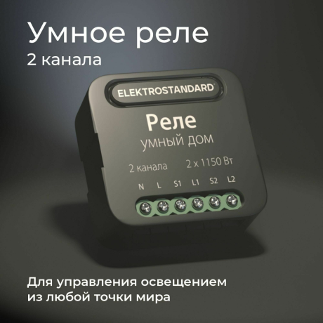 Умное Wi-Fi реле 2 канала Elektrostandard 76007/00 (a059326)