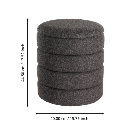 424124 Пуф AMPAHAKA (комп.из 2шт.), H445, ?400, полиэстер, серый Eglo 