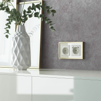 Рамка на 2 поста Werkel Baguette (айвори/латунь) W0022851