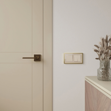 Рамка на 2 поста Werkel Baguette (айвори/латунь) W0022851