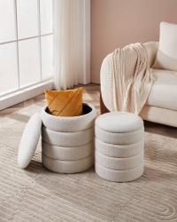 424125 Пуф AMPAHAKA (комп.из 2шт.), H445, ?400, полиэстер, белый Eglo