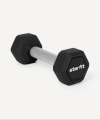 Гантель гексагональная DB-301PRO 2 кг, обрезиненная, черный Starfit ЦБ-00003796