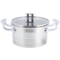 Кастрюля 16*9см, 1,5L из нержавеющей стали с крышкой Kamille 5853