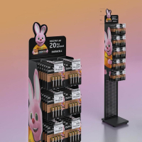 Стойка для размещения товара напольная DURACELL, 10 крючков, 80051190 (505960)