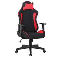 Кресло компьютерное BRABIX "GT Racer GM-101", подушка, ткань, черное/красное, 531820 (531820)