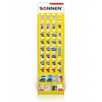 Стойка для размещения товара напольная SONNEN, 205x60x50 см, 32 крючка, 2 полки, металл, 504995 (504995)