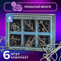 Головоломки металлические большие ЗОЛОТАЯ СКАЗКА, набор 6 штук, HIGH level, 664927 (664927)