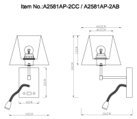 Бра с LED подсветкой и USB-портом Arte Lamp Elba A2581AP-2AB