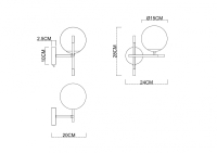 Бра Arte lamp Arkab A2225AP-1BK