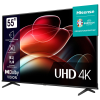 Телевизор HISENSE 55A6K, 55" (139 см), 3840x2160, 4K, 16:9, SmartTV, Wi-Fi, черный (456767)