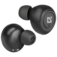 Наушники с микрофоном (гарнитура) DEFENDER TWINS 638, Bluetooth, беспроводные, черные, 63638 (513621)