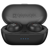 Наушники с микрофоном (гарнитура) DEFENDER TWINS 638, Bluetooth, беспроводные, черные, 63638 (513621)