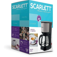 Кофеварка капельная SCARLETT SC-CM33011, 750 Вт, объем 1,25 л, подогрев, пластик, черный (457197)