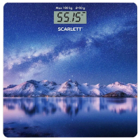 Весы напольные SCARLETT SC-BS33E022, электронные, вес до 180 кг, квадратные, стекло, звездное небо (457198)