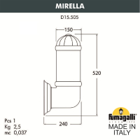 Светильник уличный настенный Fumagalli Mirella D15.505.000.LXE27H.FRA
