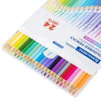 Карандаши цветные BRAUBERG PASTEL, 24 пастельных цвета, трёхгранные, грифель 3 мм, 181851 (181851)