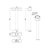 Уличный светильник с лампочкой Arte lamp A1910PA-2BK+Lamps
