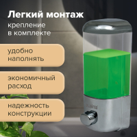 Дозатор для жидкого мыла LAIMA, НАЛИВНОЙ, 0,5 л, хром, ABS-пластик, 601793 (601793)