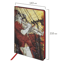 Блокнот А5 (143x210 мм), BRAUBERG VISTA "Jazz", под кожу, гибкий, 80 л., 112089 (112089)