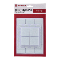 Протекторы защитные из фетра, в ассортименте Ø 20mm, Ø 30mm, 24*24mm, 46*46mm VORTEX 26000