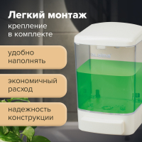 Дозатор для жидкого мыла LAIMA, НАЛИВНОЙ, 1 л, белый, ABS-пластик, 601794 (601794)