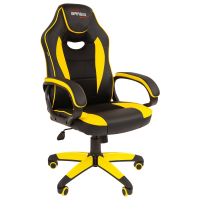 Кресло компьютерное BRABIX "Blaze GM-162", TW/экокожа, черное/желтое, 532579, 7083507 (532579)
