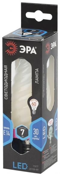 Лампа светодиодная филаментная ЭРА E14 7W 4000K матовая F-LED BTW-7W-840-E14 frost Б0027963