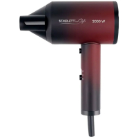Фен SCARLETT SC-HD70I38, 2000 Вт, 2 скорости, 3 температурных режима, ионизация, черный/бордовый (457205)
