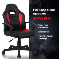 Кресло компьютерное BRABIX "Spark GM-201", экокожа, черное/красное, 532503 (532503)