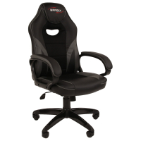 Кресло компьютерное BRABIX "Accent GM-161", TW/экокожа, черное/серое, 532576, 7083504 (532576)
