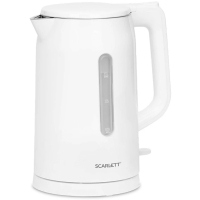 Чайник SCARLETT SC-EK21S31, 1,5 л, 2200 Вт, закрытый нагревательный элемент, двойные стенки, белый (457209)