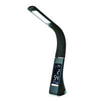 Сенсорная настольная лампа с диммером и часами Uniel TLD-542 Black-LED-300Lm-5000K-Dimmer (UL-00001816)