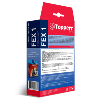 Сменный HEPA-фильтр TOPPERR FEX 1, для пылесосов ELECTROLUX, PHILIPS, AEG, 1104 (456446)
