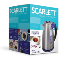 Чайник SCARLETT SC-EK21S72, 1,8 л, 2200 Вт, закрытый нагревательный элемент, стальной (457210)