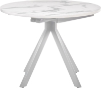 Стол Rudolf круглый раскладной 100-130x100x75см, белый мрамор, белый Bradex Home RF 0523