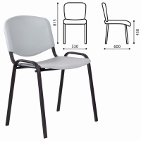 Стул STAFF "Iso Plast CF-009", черный каркас, пластик серый, 532570 (532570)
