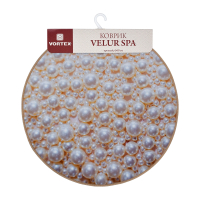 Коврик влаговпитывающий ''Velur SPA'' D 60см, круглый ''Жемчуг'' VORTEX 24300