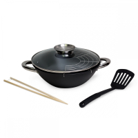 Казан чугунный ''Wok'', с антипригарны мраморным покрытием, 3,6 L Kamille 4806MR