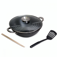 Казан чугунный ''Wok'', с антипригарны мраморным покрытием, 4,5 L Kamille 4807MR