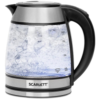 Чайник SCARLETT SC-EK27G54, 1,7 л, 1800 Вт, закрытый нагревательный элемент, стекло, стальной (457213)