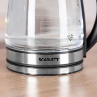 Чайник SCARLETT SC-EK27G54, 1,7 л, 1800 Вт, закрытый нагревательный элемент, стекло, стальной (457213)