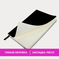 Блокнот А5 (130х210 мм), BRAUBERG ULTRA, под кожу, 80 г/м2, 96 л., клетка, черный, 113004 (113004)